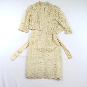 Lace Evening Dress and Jacket Set Sz 16.5 White Wedding Dress